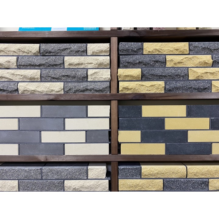 Цегла гіперпресована ECOBRICK фактура: скеля, гладка, мармурова, промінь