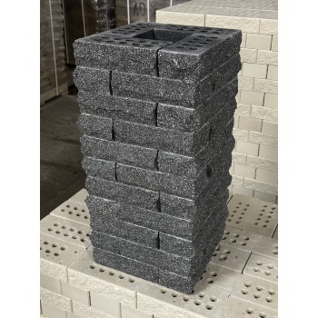 Цегла облицювальна пустотіла ECOBRICK скеля тичок чорна