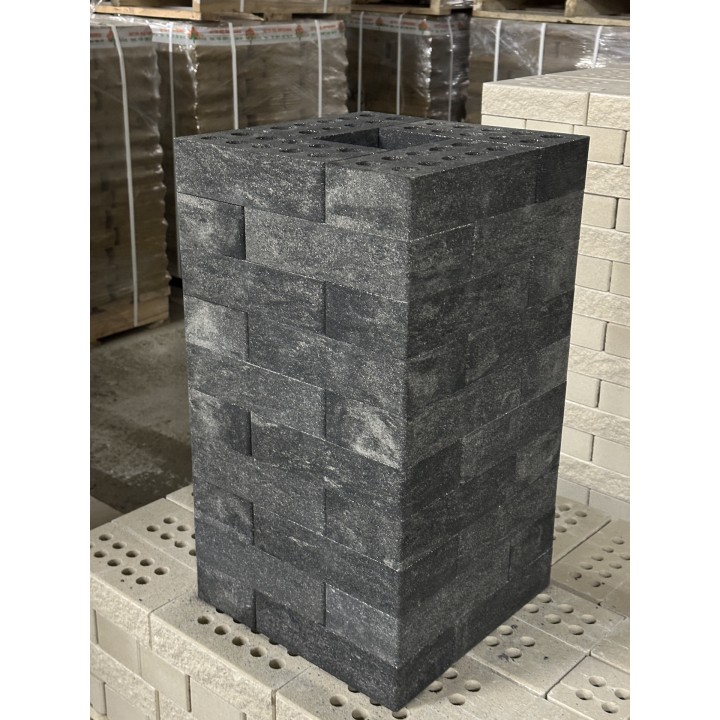 Цегла облицювальна ECOBRICK мармур  250x120x65 мм чорна